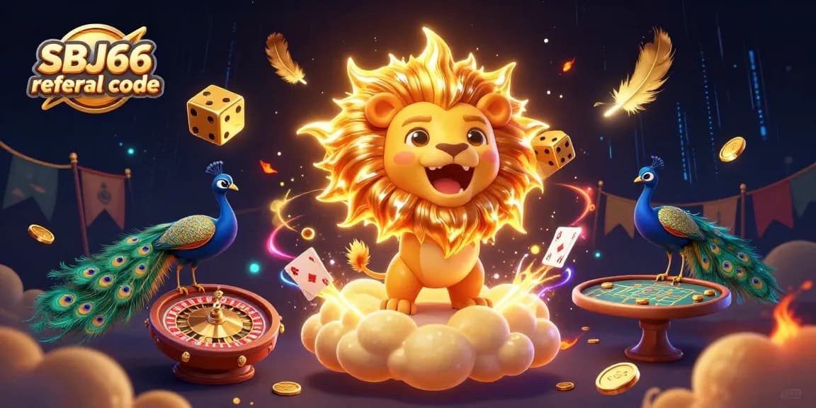 Experience interactive online gambling with SBJ66 referral code showcasing a 3D live casino scene.