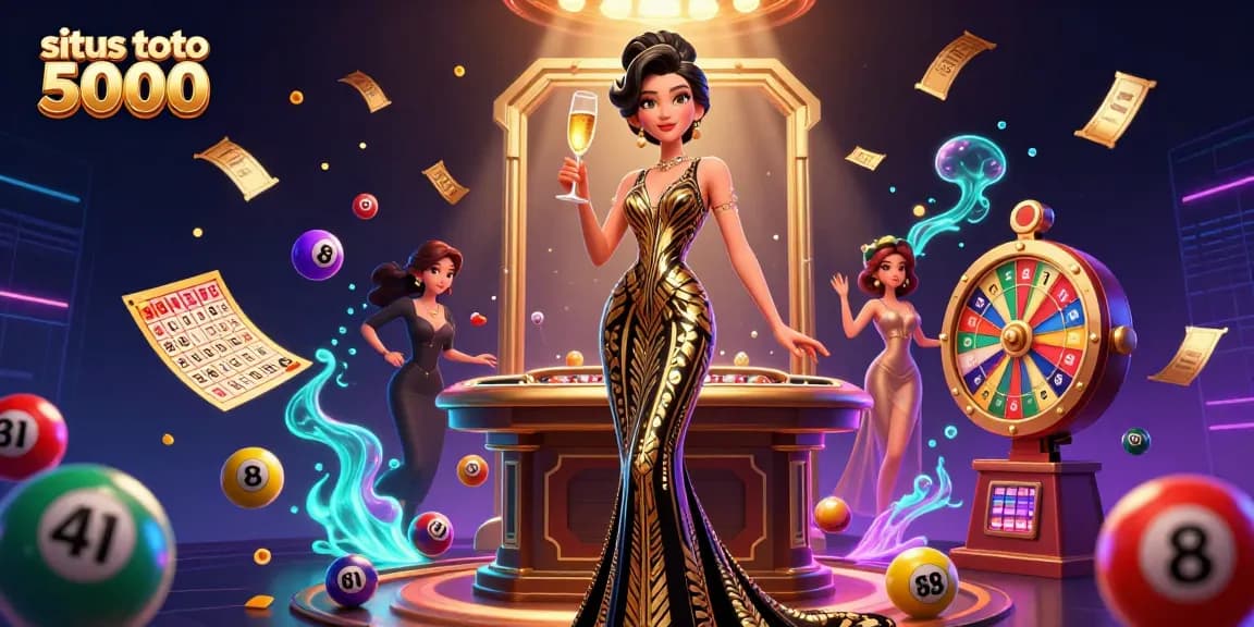 Experience exciting gaming with situs toto 5000, featuring vibrant lottery elements and glamorous ambiance.