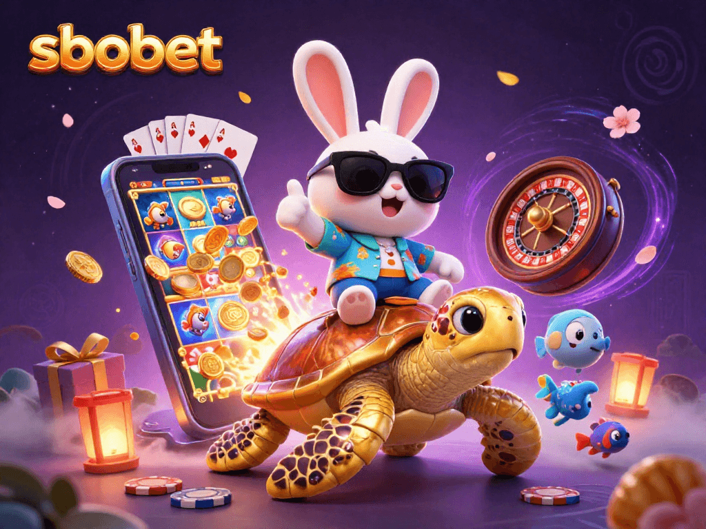 Bet on sbobet with thrilling gameplay featuring lucky rabbit and golden turtle in an energetic scene.