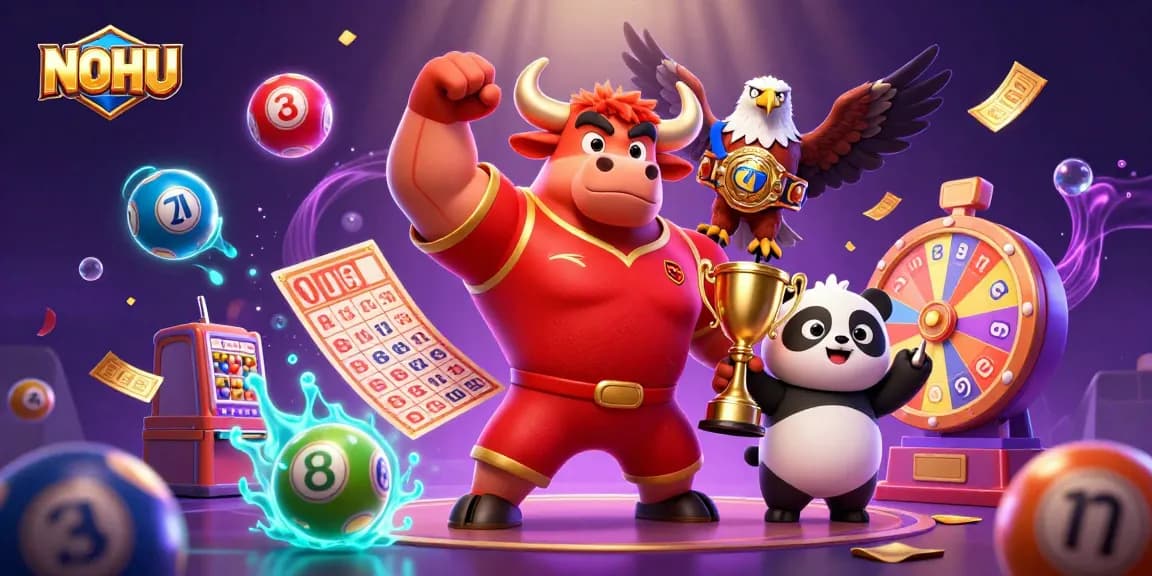 Engage with NOHU's exciting casino games, featuring vibrant characters and dynamic elements.