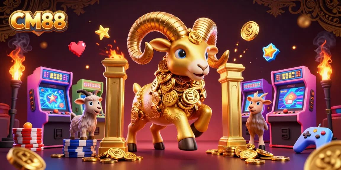 Engage with CM88's vibrant 3D casino scene, featuring dynamic elements showcasing gaming excitement.