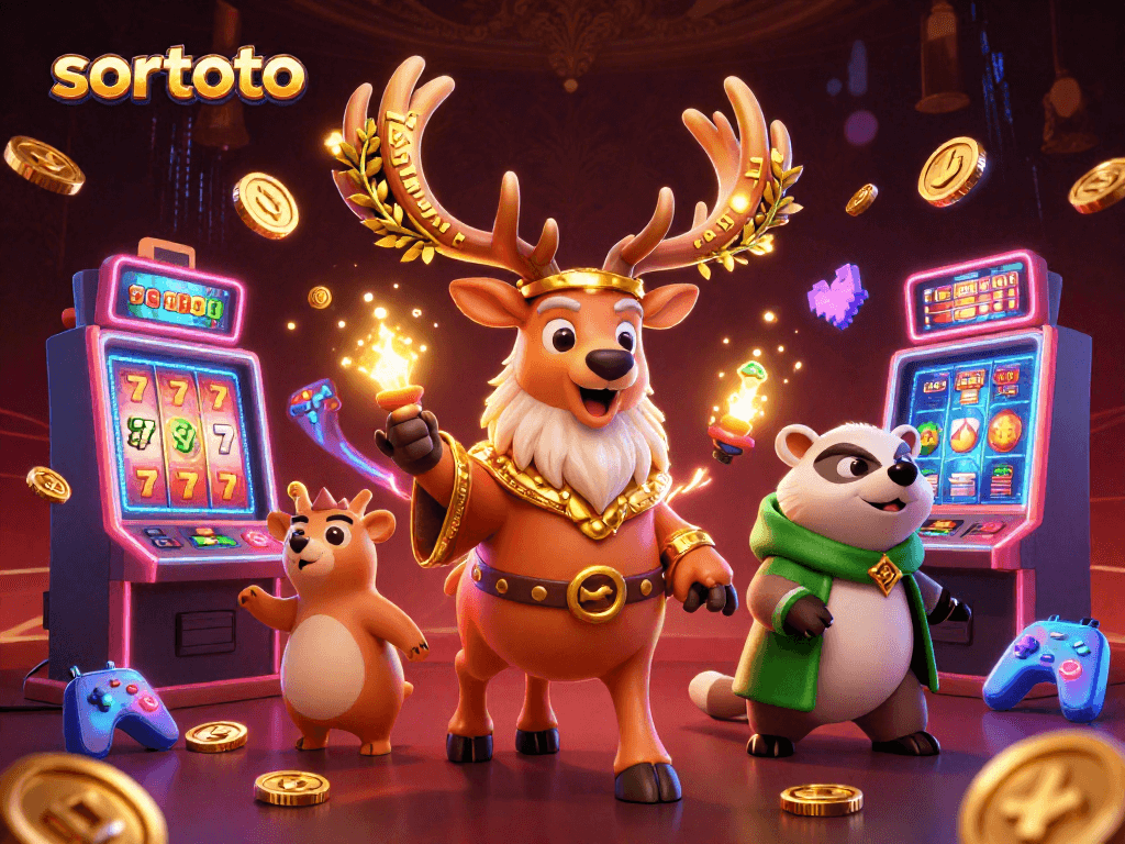 Spin the reels at Sortoto with a Celtic druid stag and wise badger surrounded by casino elements.