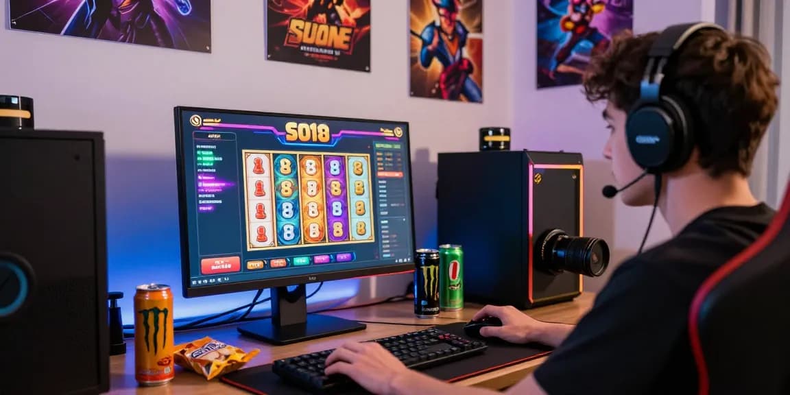Pengguna slot88 terlaris bermain di komputer dengan grafik menarik dan suasana gaming yang dinamis.
