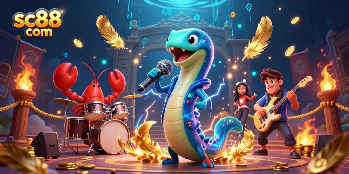Engage in vibrant underwater casino fun with sc88 com featuring electric eel DJ and friends!