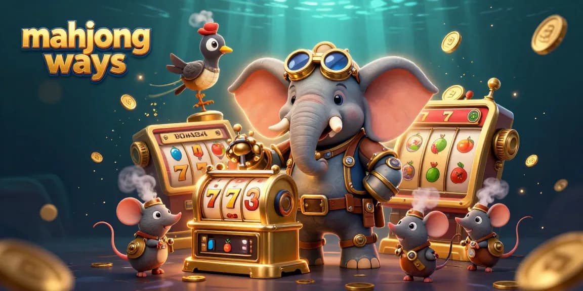 Experience the excitement of mahjong ways with vibrant casino characters and gold coins in a dynamic slot scene.