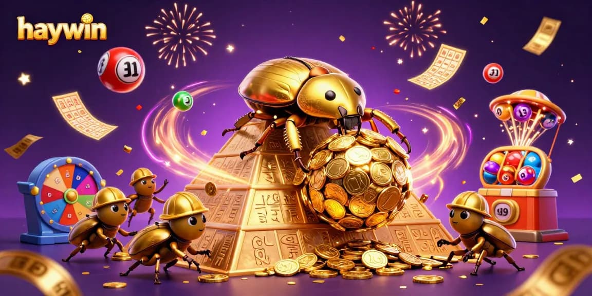 Experience winning thrills with haywin in a vibrant casino-themed 3D illustration.