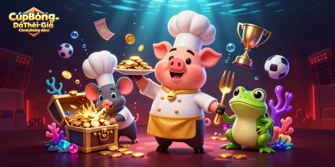 CúpBóngĐáThếGiớiCácượcbóngđánữ showcases a lively sports betting scene with animated characters and vibrant casino elements.