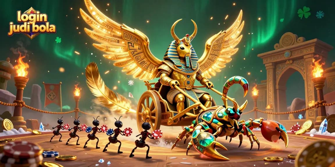 Engage in thrilling sports betting with login judi bola, featuring energetic characters in a dynamic gambling scene.