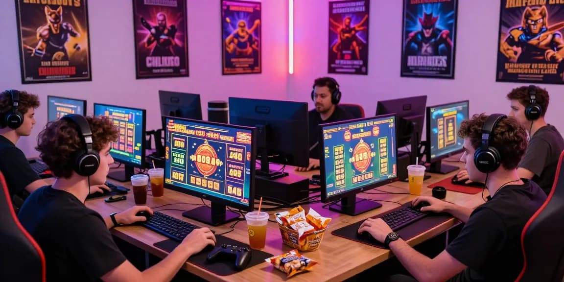 Exciting gamers engaged with ngamenjitu online slots and lottery in a vibrant gaming environment