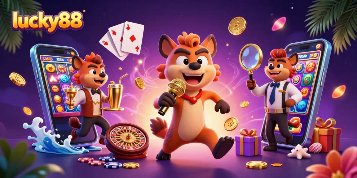 Experience fun at lucky88 with hyenas running a casino, mixing drinks, and checking IDs.