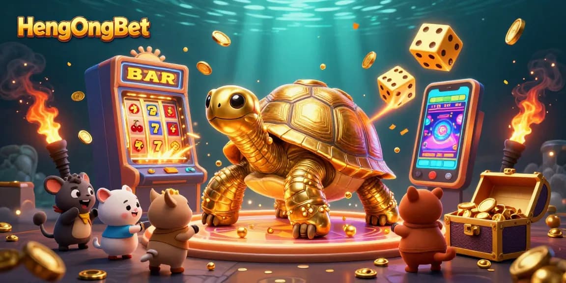 Engage with HengOngBet's thrilling gaming experience featuring 3D cartoon characters in a vibrant casino scene.