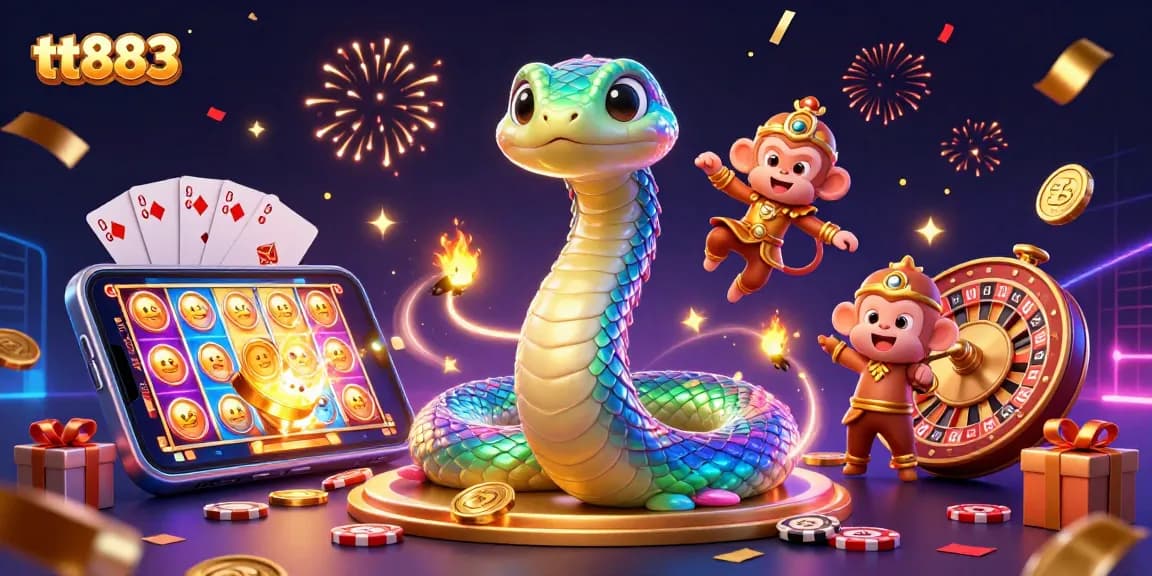 Experience thrilling gameplay with tt883 in, featuring exciting games and vibrant elements in a magical casino setting.