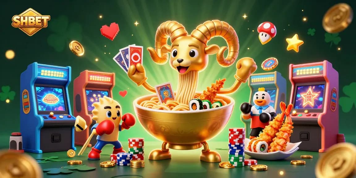 SHBET offers a vibrant online gambling experience with energetic characters and interactive games.