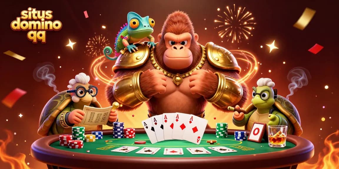 Experience the thrill of situs domino qq with vibrant characters and dynamic casino elements.