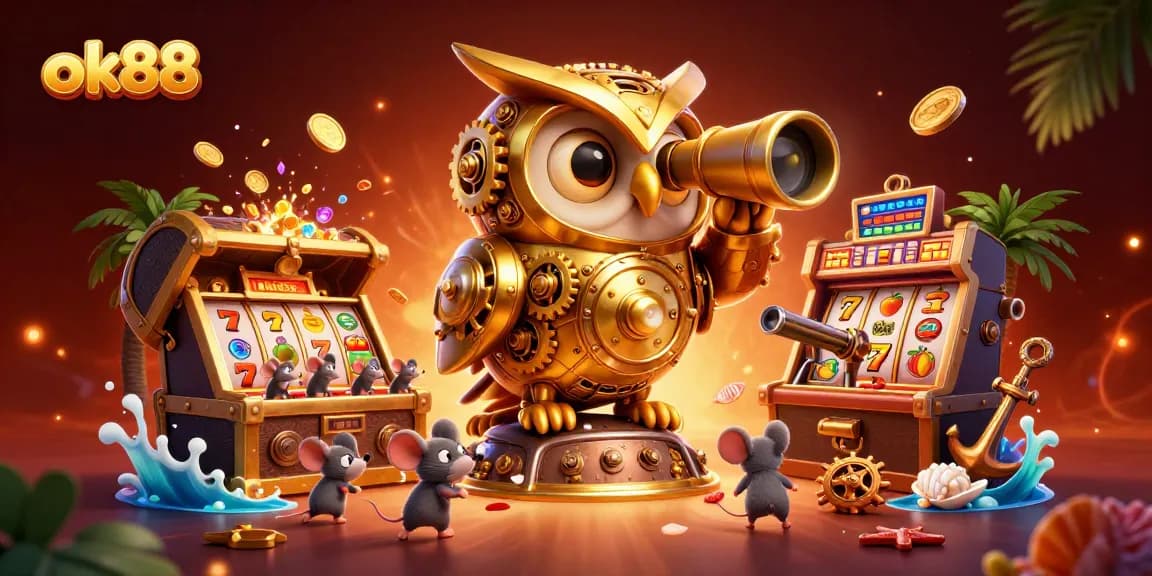 Spin the slots at ok88 with unique animated characters and vibrant casino elements.