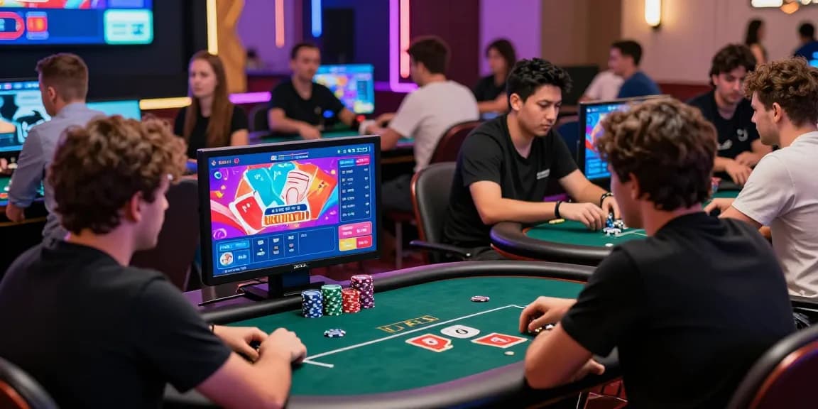 Login Domino88 players enjoying intense online poker matches in vibrant virtual room.