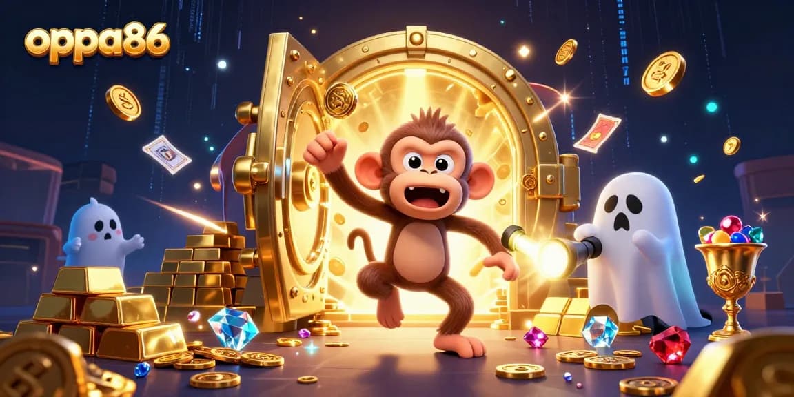 Experience the haunting excitement at oppa86 with a mischievous monkey in a thrilling casino.