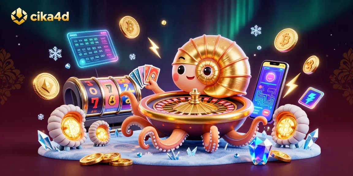 Engage with thrilling slots at cika4d featuring a giant nautilus roulette and vibrant crypto elements.