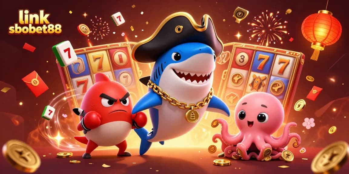 Experience lively gaming with link sbobet88 as pirate shark, pufferfish, and octopus celebrate wins!