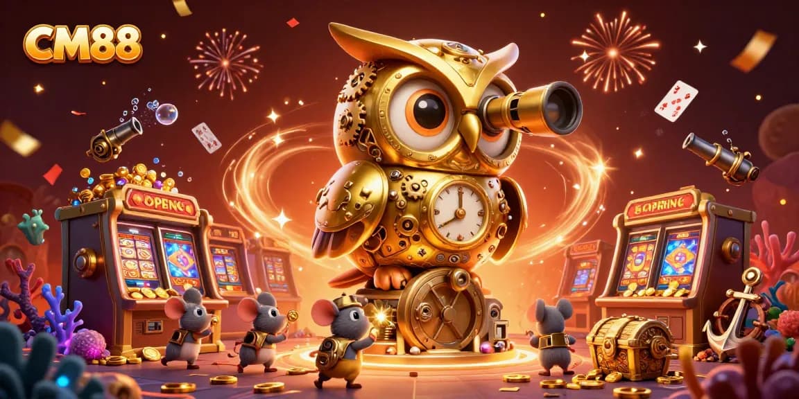 Experience thrill at CM88 with stunning illustrations of a vibrant casino scene.