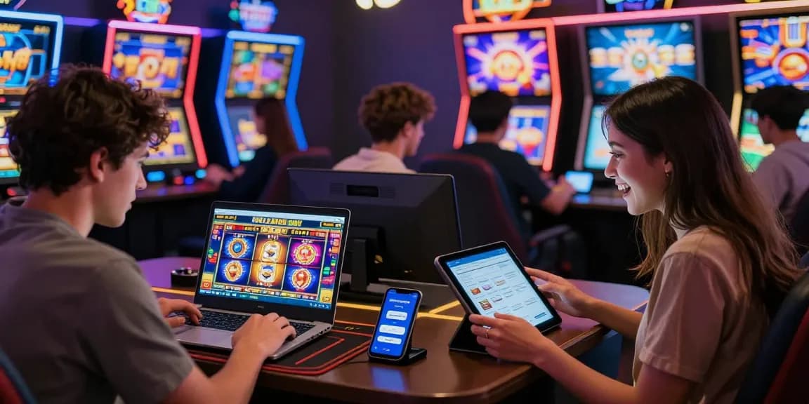 Performa permainan slot Fujiwin88 dengan pemain menikmati suasana tamasya kasino online yang menggembirakan.