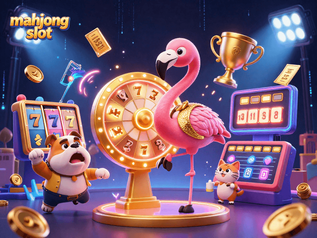 Experience the excitement of mahjong slot gameplay with dynamic characters and motion effects.