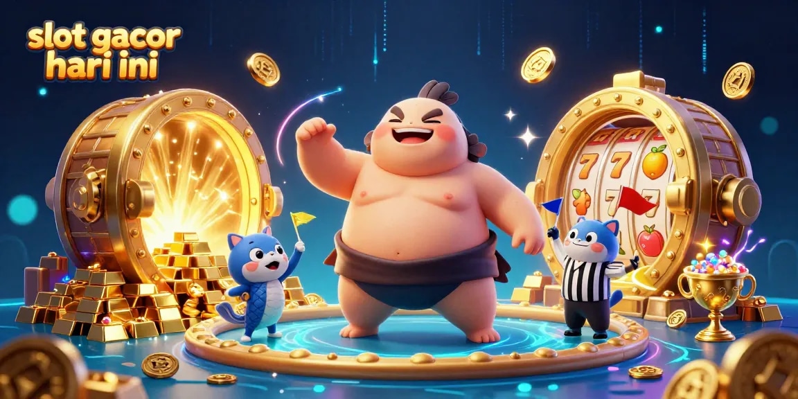 Merayakan slot gacor hari ini dengan ilustrasi kartun 3D yang penuh gaya di dunia kasino.