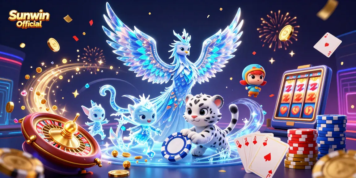 Experience thrilling gameplay with Sunwin Official in this exciting 3D casino illustration.