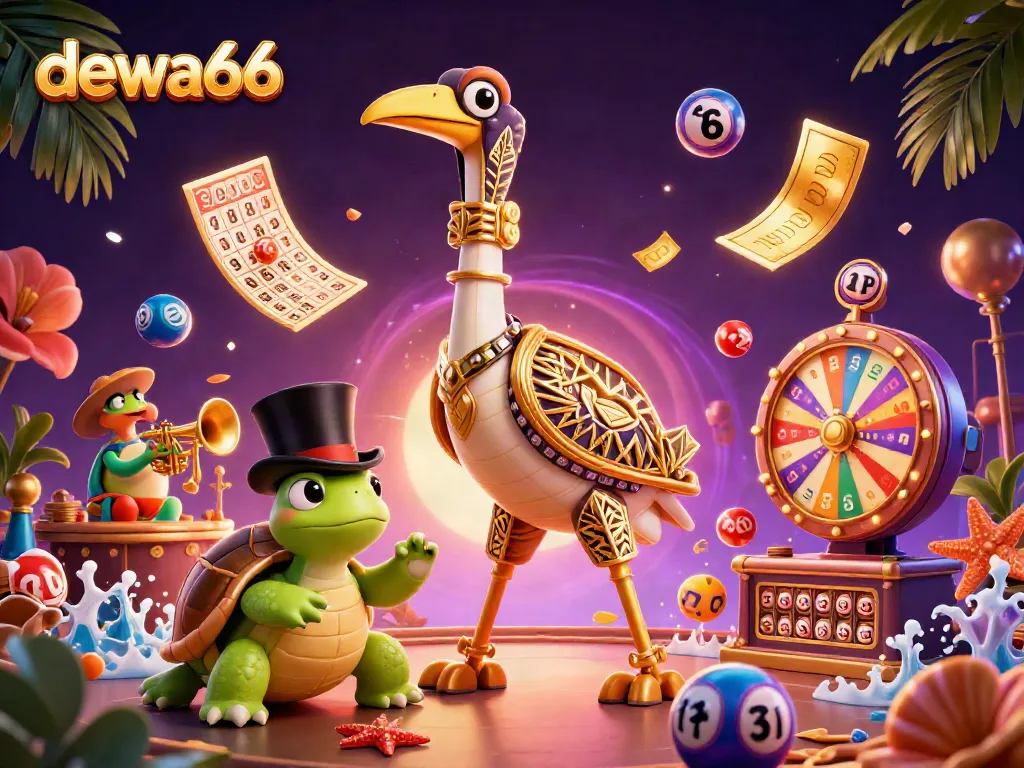 Experience vibrant gaming excitement with dewa66 in a lively 3D casino scene.