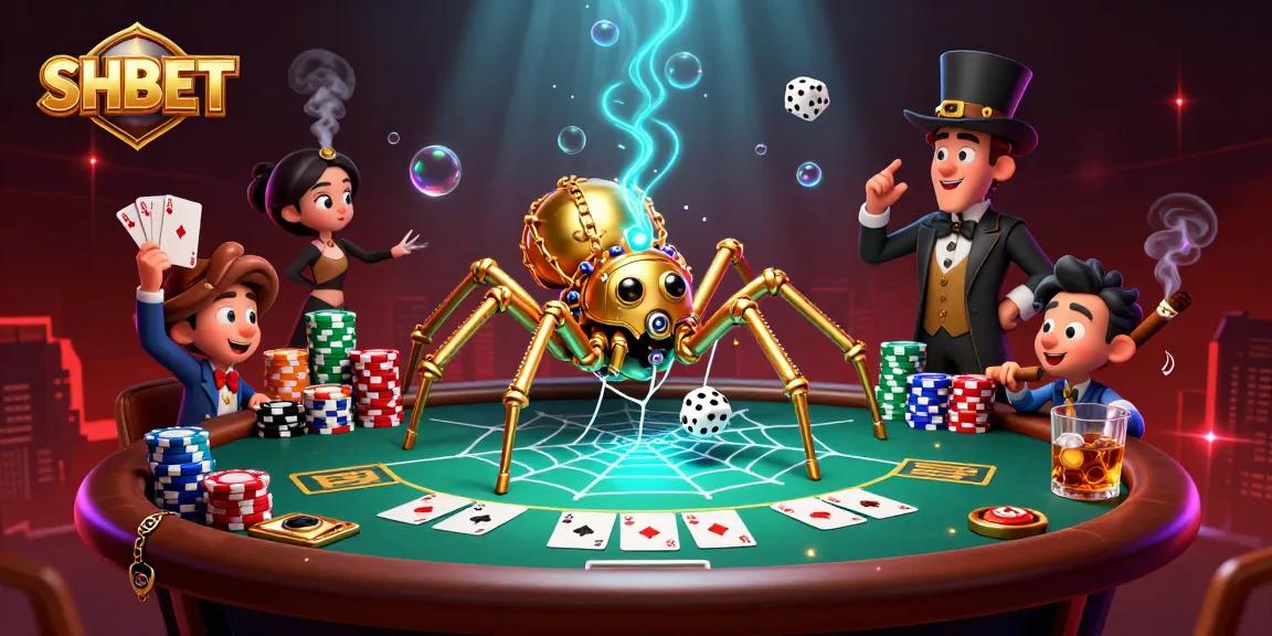 Spin with SHBET's vibrant casino scene featuring steampunk elements and poker action.