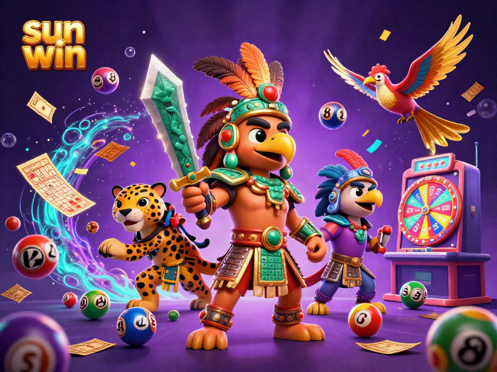 Join the fun at Sun Win with vibrant casino characters and exciting game elements.