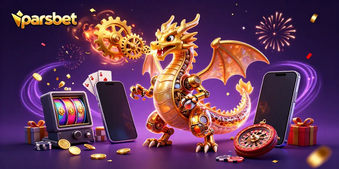 Parsbet ile 3D altın ejderha temalı ilginç casino sahnesi.