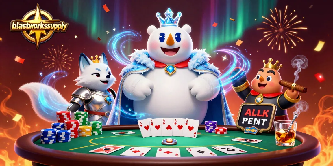 Experience thrilling gameplay at blastworkssupply with a lively poker scene featuring animated characters.