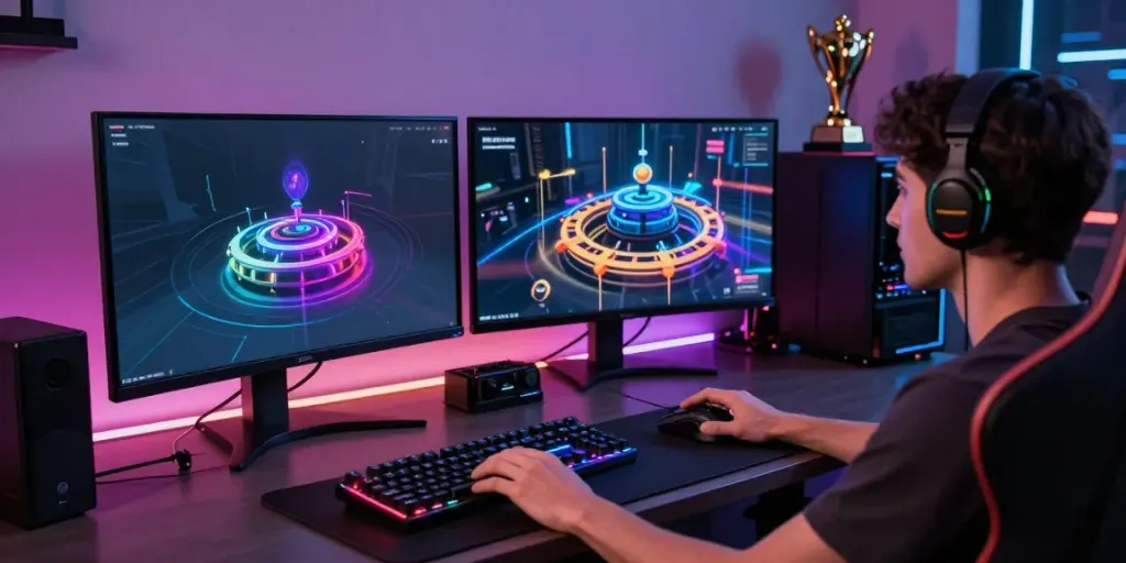 luxury111 gaming setup showcasing advanced gyroscopic stability in an immersive online experience