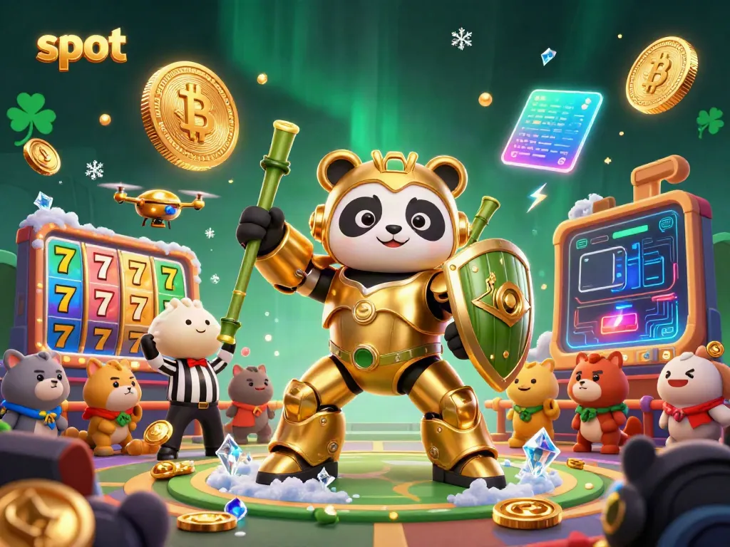Watch thrilling slot gameplay featuring a mech-suit panda, coins, and jackpot elements in vibrant action.