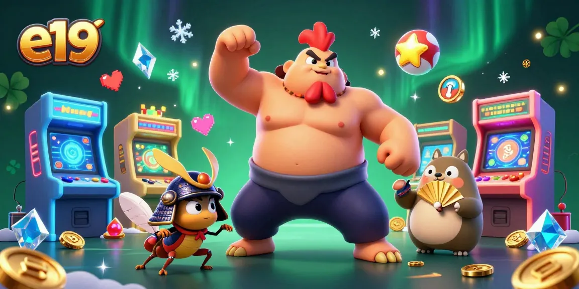 Engage in thrilling gameplay at e19 with lively characters and vibrant casino elements.
