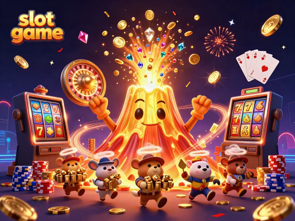 Experience the thrill of the slot game with cascading coins, vibrant characters, and jackpot excitement.
