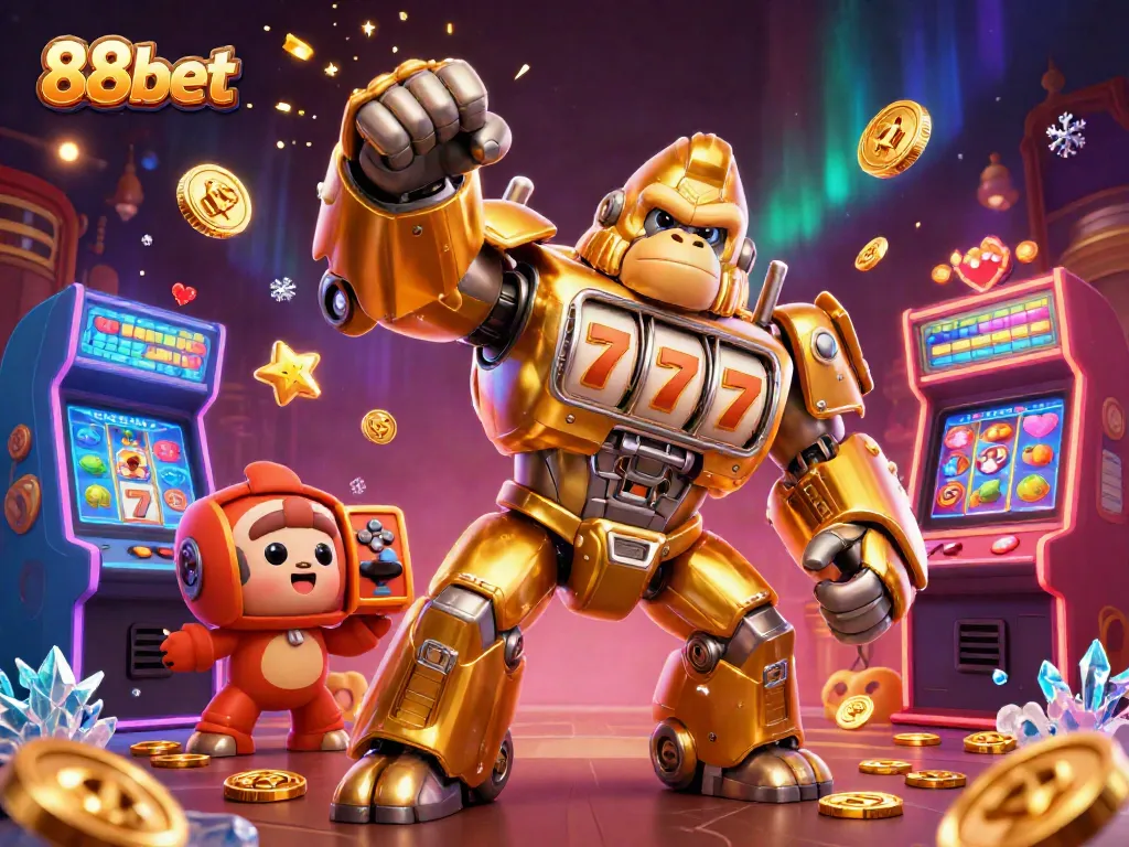 Engage in thrilling play with 88bet's ultra-detailed 3D casino illustration showcasing exciting gaming elements.
