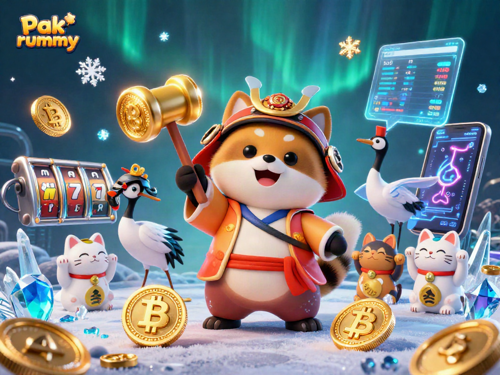 Experience the thrill of Pak rummy with vibrant characters and interactive casino elements in a dazzling 3D scene.