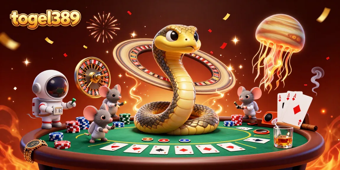 Experience thrilling bets with togel389 as astronaut mice gamble on Saturn while cosmic dealer jellyfish oversees.