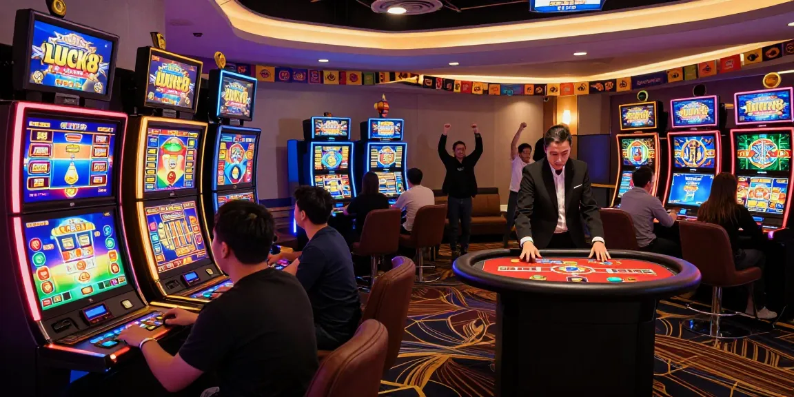 LUCK8 online gambling excitement with players engaging in vibrant casino games.