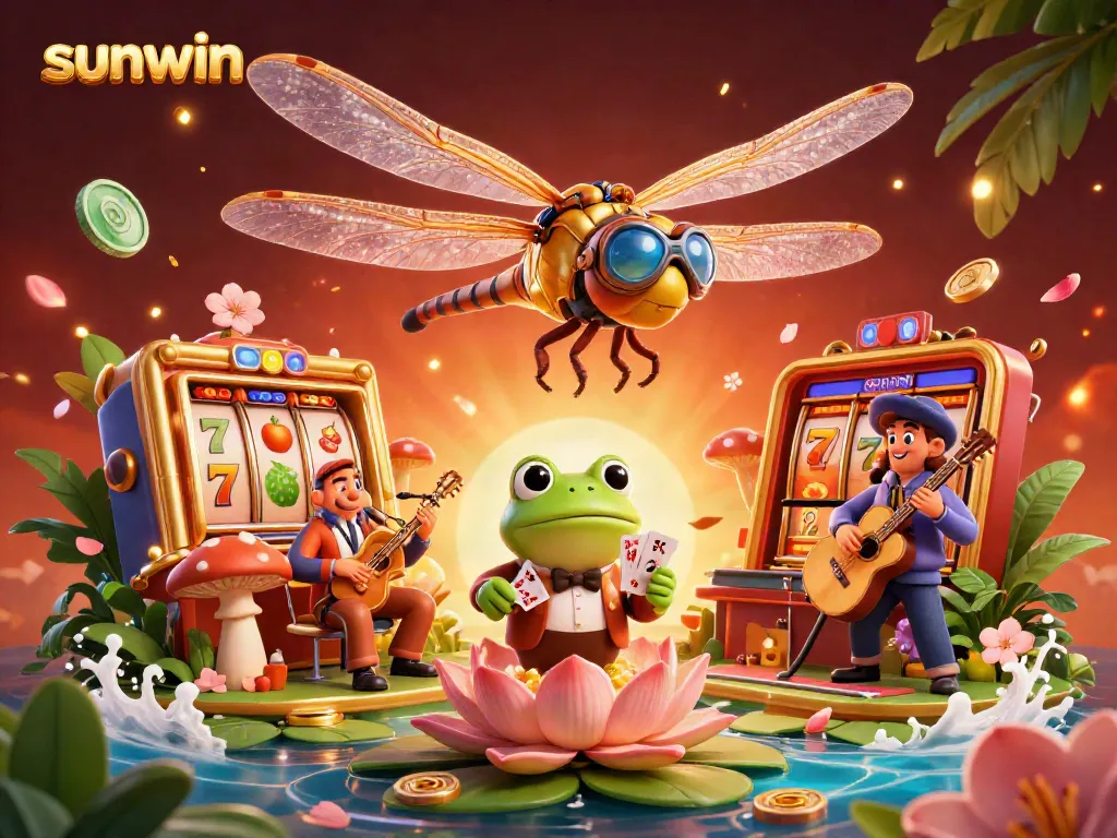Experience thrilling slots action at sunwin with vibrant 3D casino visuals and engaging characters.