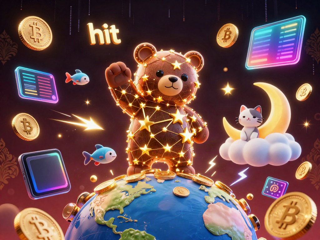 Experience hits of glory with a charming constellation bear scooping coins in a vibrant 3D casino scene.