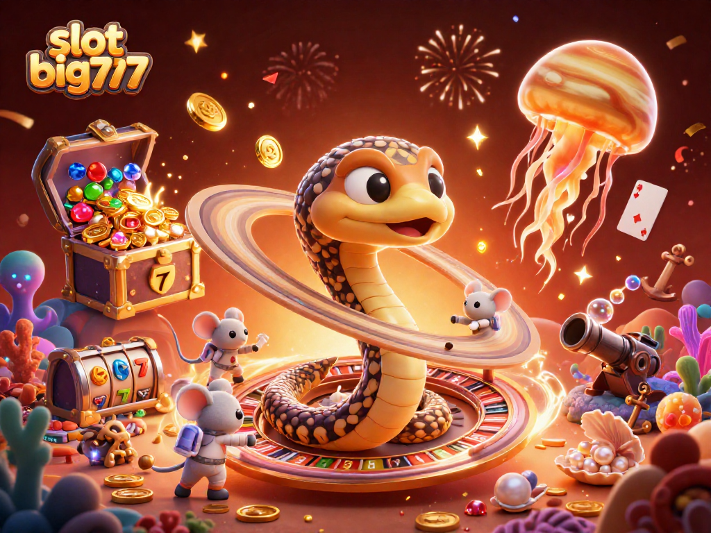 Experience thrilling action with slot big777 as vibrant characters and casino elements collide in a cosmic adventure.