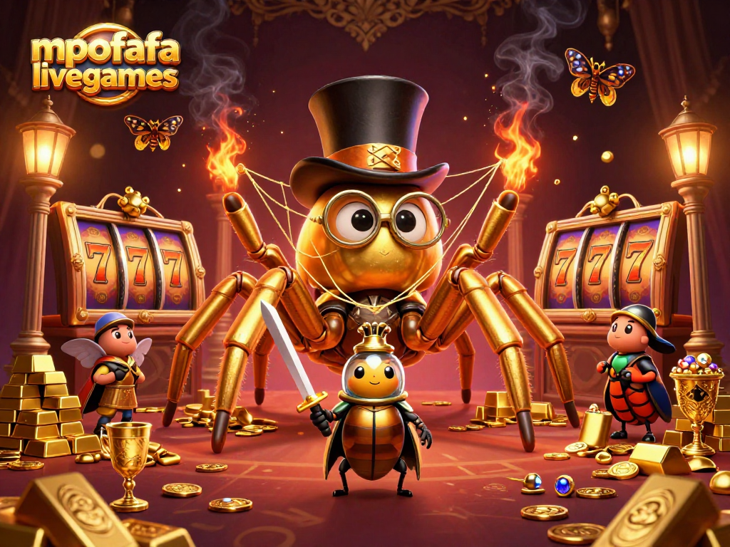 Engage in thrilling gameplay with mpofafa livegames featuring a dynamic scene of vibrant characters and casino elements.