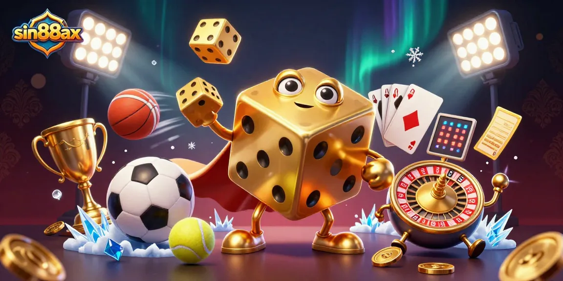 Experience thrilling gaming adventures at sin88ax with vibrant characters and dynamic elements in a captivating 3D illustration.