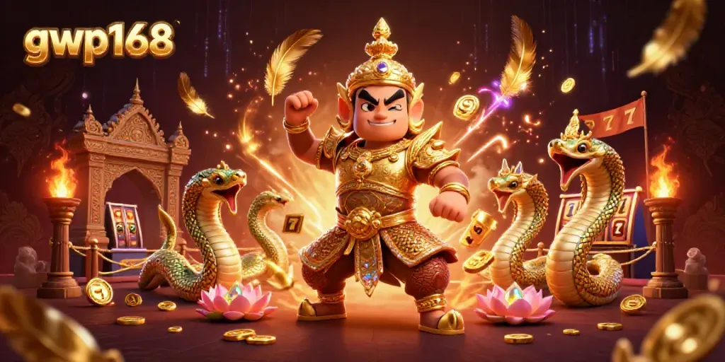 Menangkan kesempatan bermain yang menguntungkan di gwp168 dengan simbol slot dan naga.