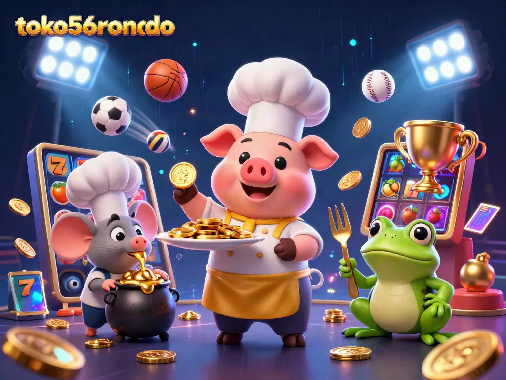 Menangkan koin emas di toko56ronaldo dengan chef kartun, simbol slot, dan efek berkualitas tinggi.