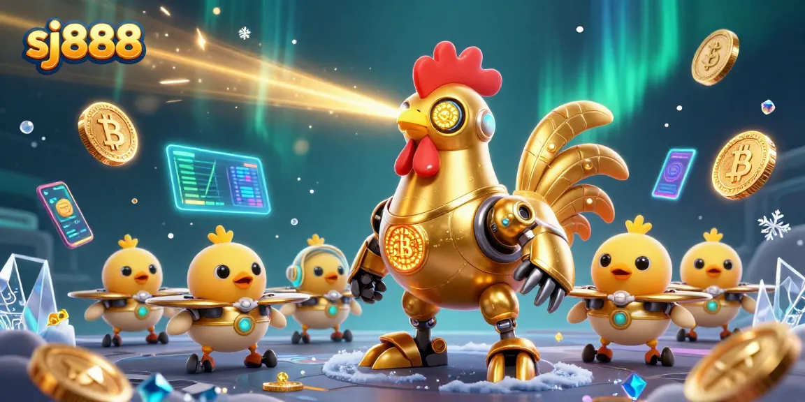 Engage with the sj888 online gambling universe featuring dynamic crypto elements and a charming retro-futuristic design.