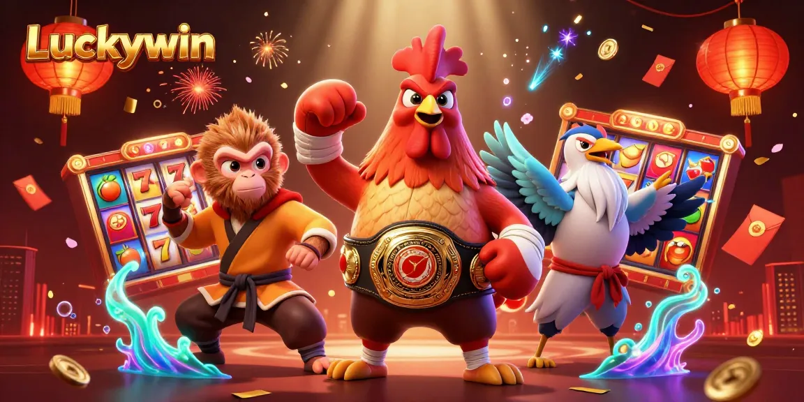 Experience thrilling gameplay with Luckywin's vibrant slots scene featuring exciting 3D characters.
